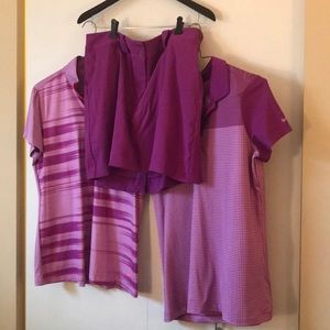 Nike Golf Skirt Set with 2 shirts.  Purple